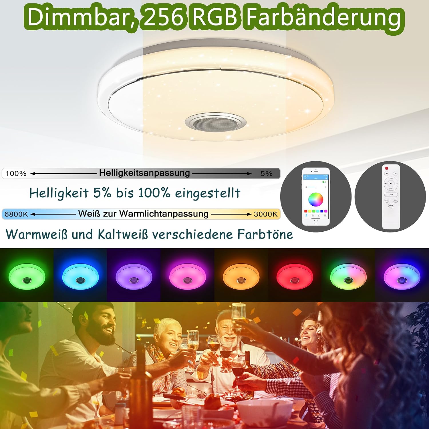 Thumbnail 6 de YRHome Lámpara de techo LED 36W regulable