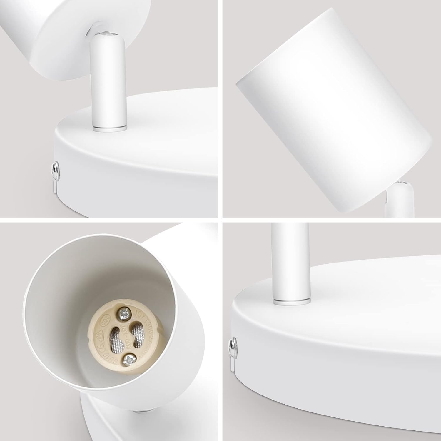 Thumbnail 4 de Ketom plafoniera LED da soffitto con 4 faretti orientabili GU10 (bianco) – rotonda moderna