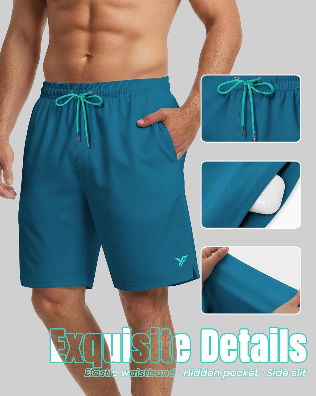 Thumbnail 3 de Yufawow Men's Swim Trunks, 9-Inch