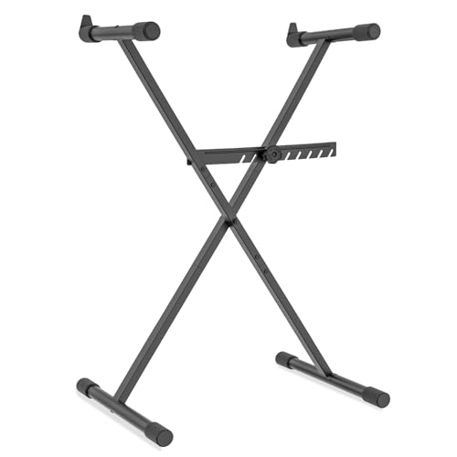 Detalle de GLEAM Keyboard Stand - Digital Piano Stand, Single X Style, Black