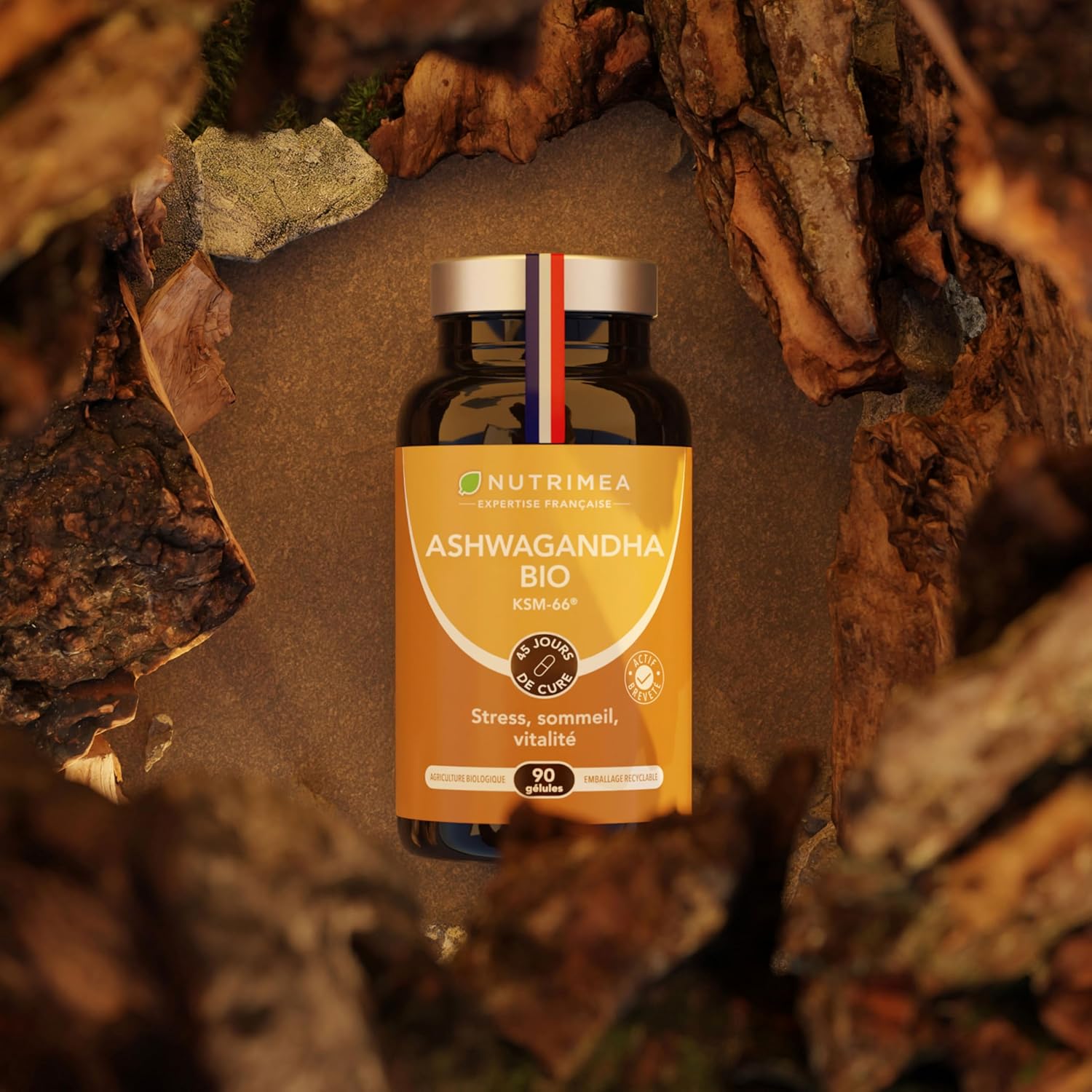 Thumbnail 6 de Ashwagandha KSM-66® Actif BIO 7200 mg (extrait 12:1 titré à 5% en withanolides) – 90 gélules vegan, Nutrimea