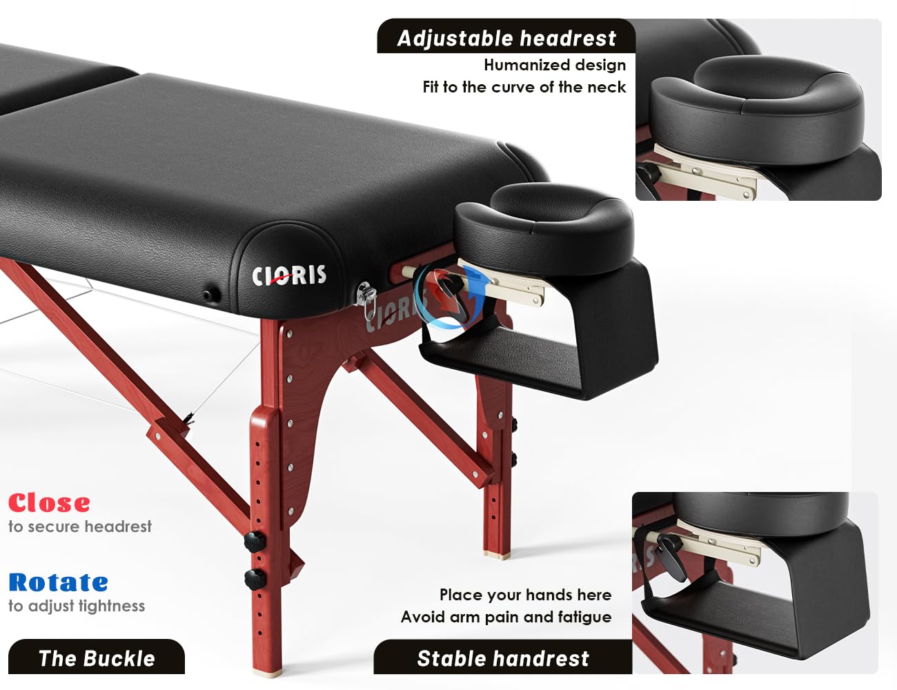 Detalle de CLORIS 84" Luxury Massage Table 1500 lbs capacity