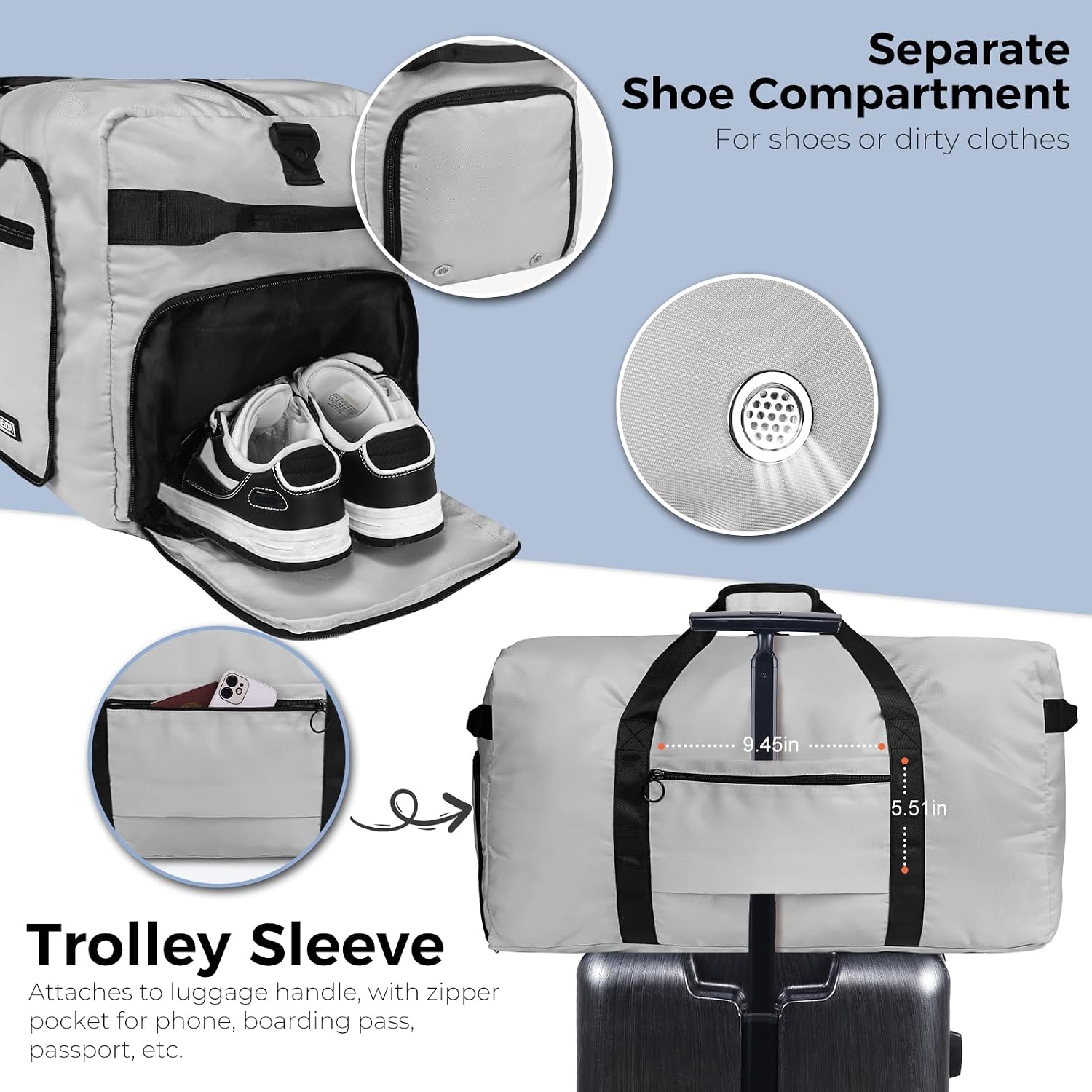 Thumbnail 4 de Fmeida 65L Borsone da viaggio unisex con scomparto scarpe
