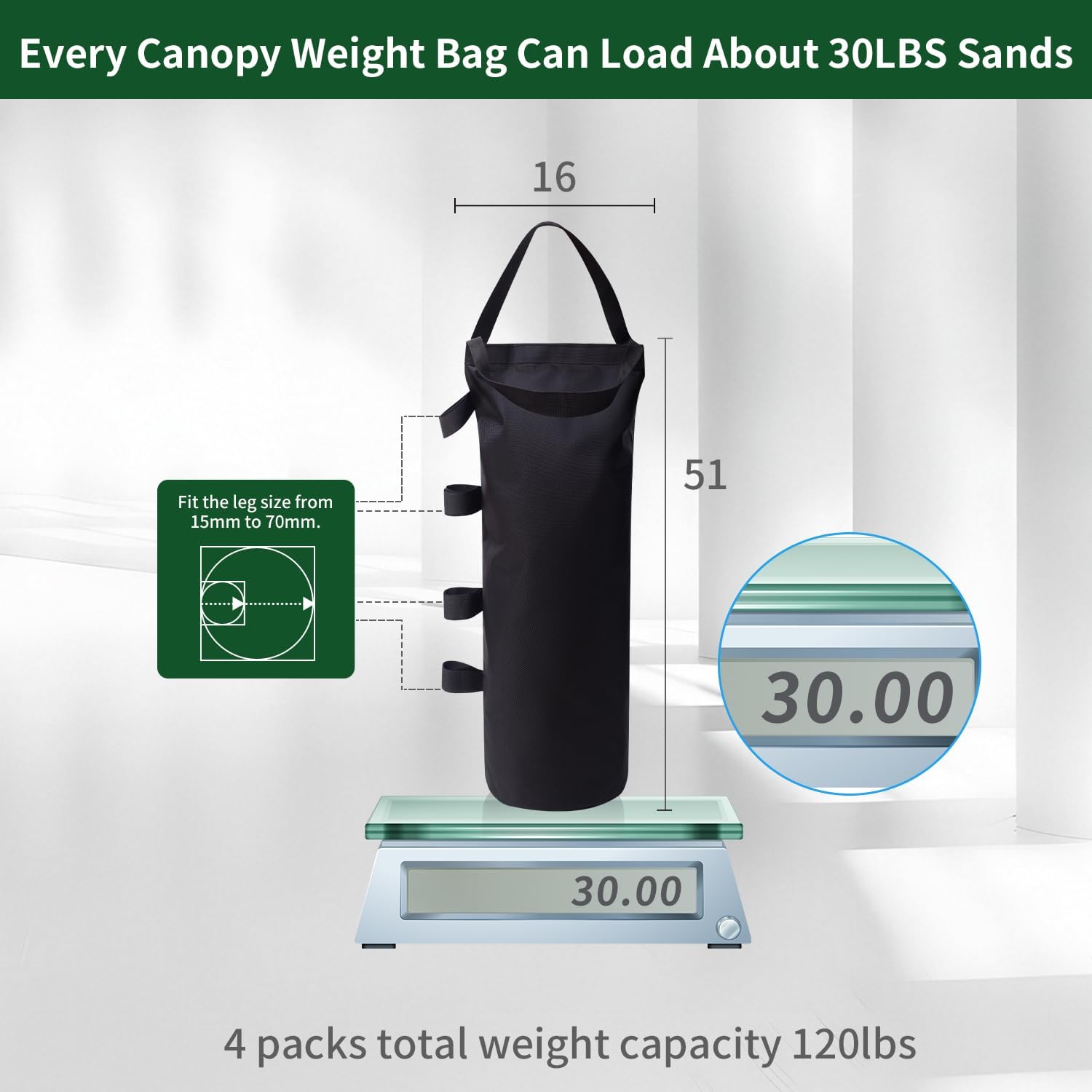 Detalle 2 de Inntop Canopy Weight Bags 1680D