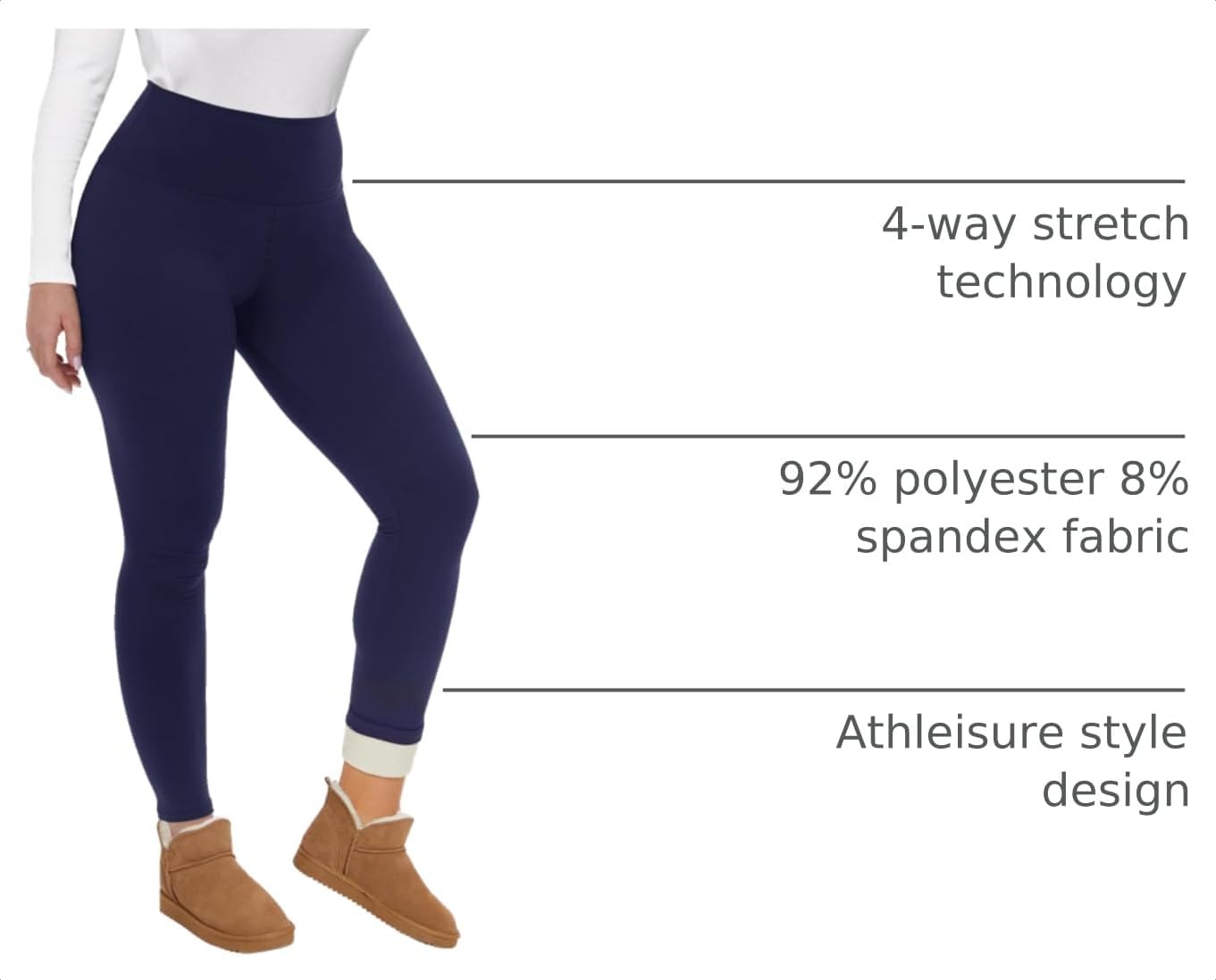 Detalle 2 de CAMPSNAIL Women's Fleece-Lined Leggings