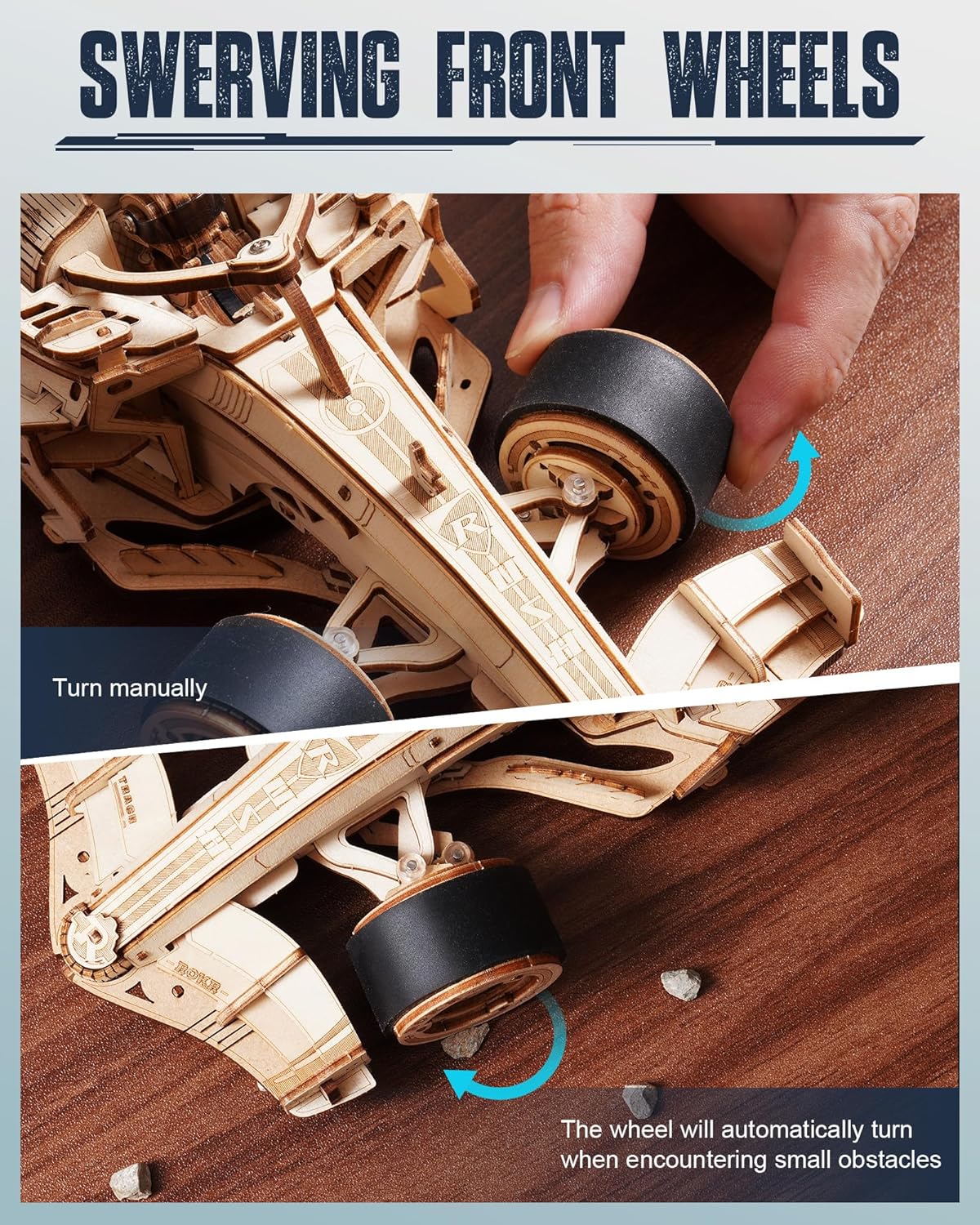 Thumbnail 6 de ROKR Puzzle 3D Auto da corsa LK505: modello in legno meccanico da costruire per adulti e bambini