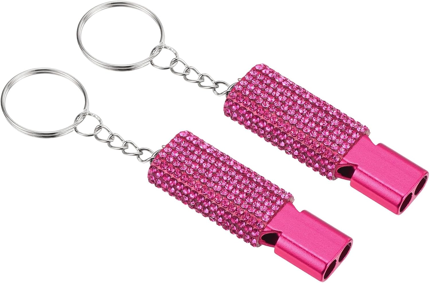 PATIKIL Emergency Whistle with Keychain in Rose Red – Loud Dual-Tube Survival Signalling