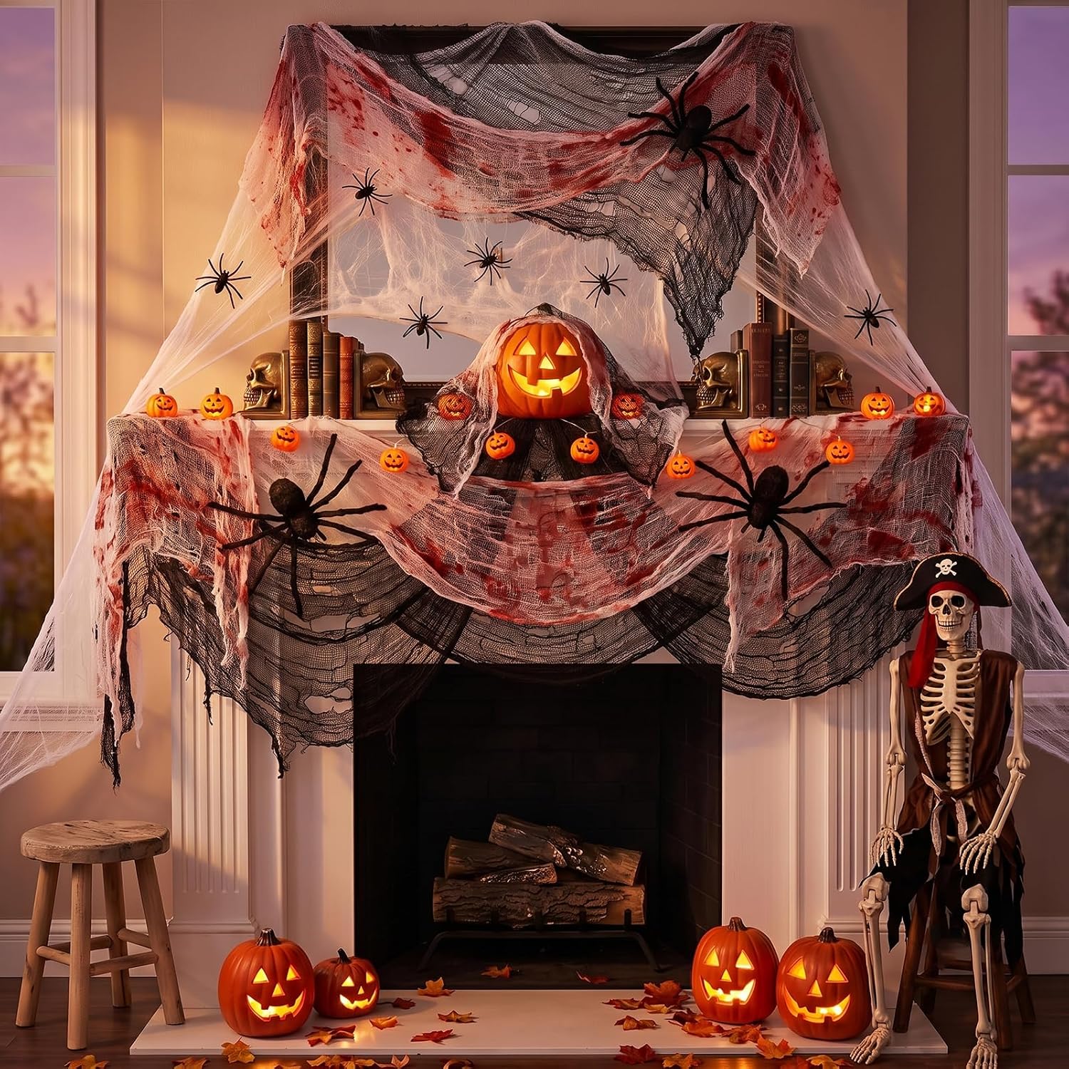 Thumbnail 6 de Tmflexe ZZW6-F Creepy Cloth Halloween Decorations, 30 x 72 Inch, 6-Pack