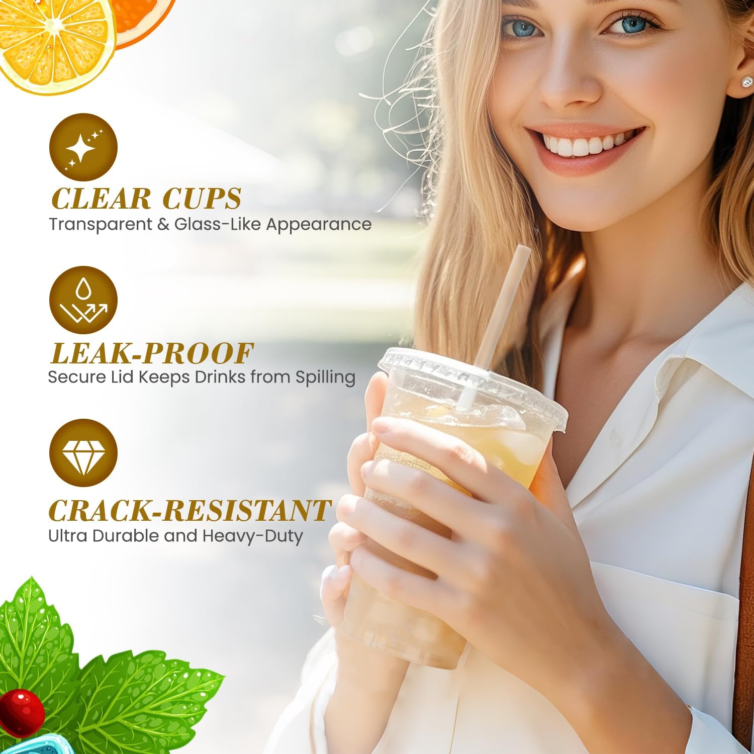 Thumbnail 2 de Ginkgo 20oz Clear Iced Cups with Lids