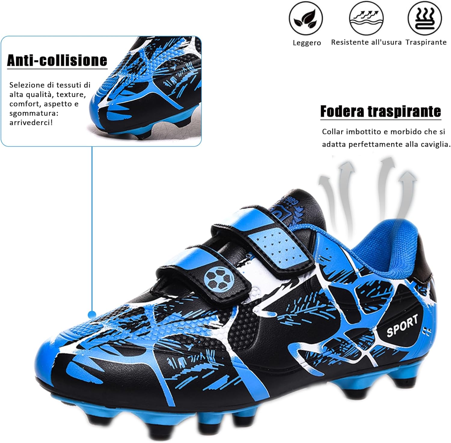 Thumbnail 4 de BAODLE Scarpe da Calcio Ragazzi FG/AG Professionali All'aperto – Allenamento TF per Bambini e Teenager