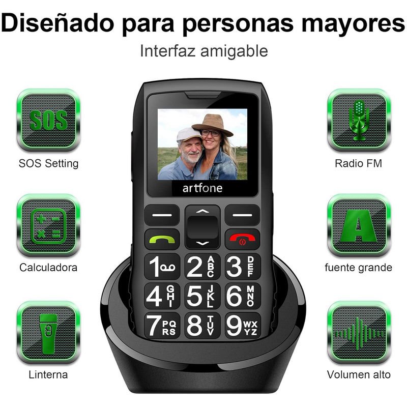 Thumbnail 3 de Artfone C1+ Teléfono para Personas Mayores con Botón SOS