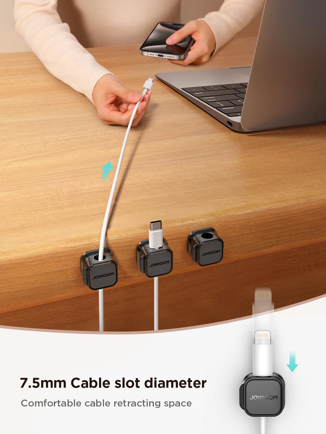 Thumbnail 4 de JOYROOM 6 Pack Cable Tidy Clips 7.5mm