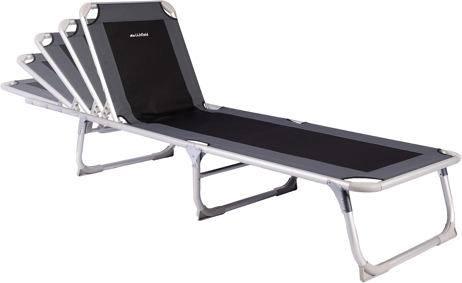 Thumbnail 5 de Lichfield Deluxe Foldable Sun Lounger – 5-Position Recliner with Aluminium Frame, 600D Fabric