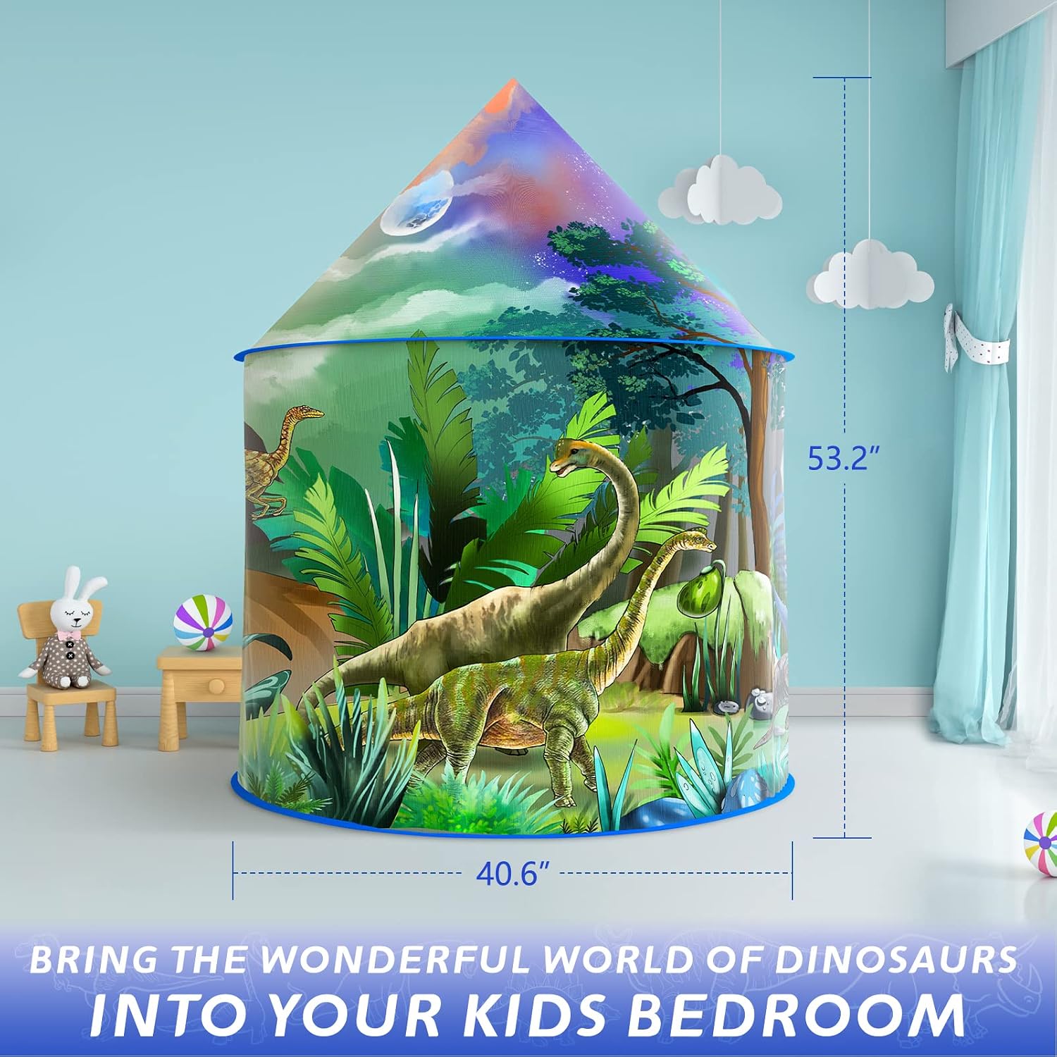 Detalle de Dinosaur Discovery Kids Play Tent: A Spacious, Easy‑Set Pop‑Up Dino World