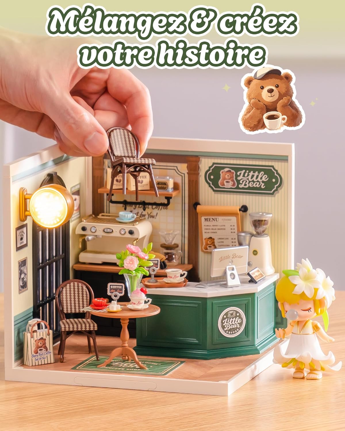 Thumbnail 3 de Rolife Super Creator Café Romantique — Kit à monter soi‑même avec éclairage, sans colle