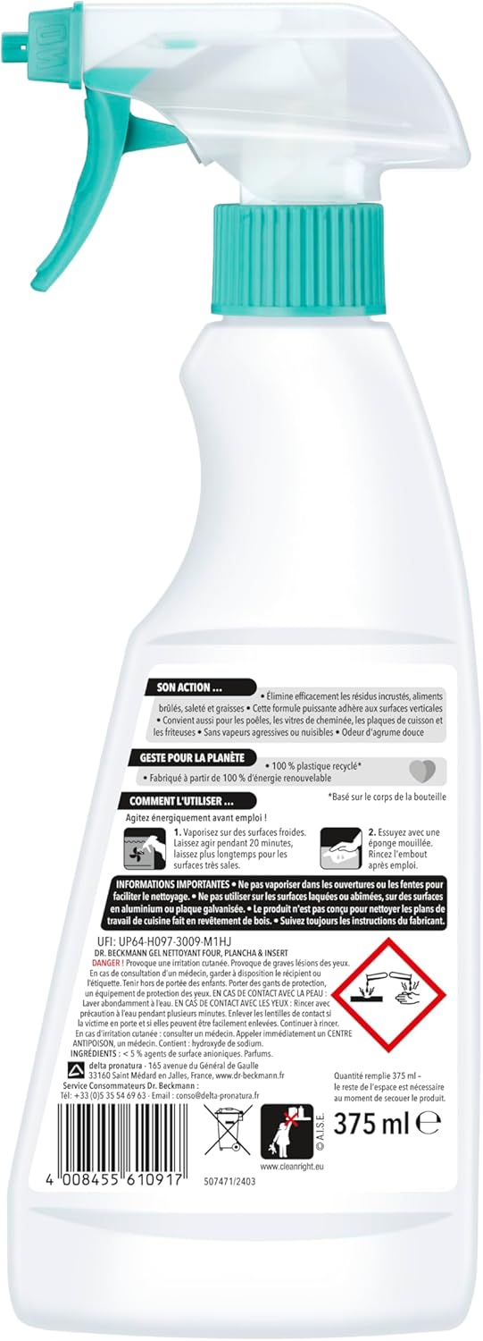 Thumbnail 1 de Dr. Beckmann Gel Nettoyant Four, Plancha et Insert Vapeur – Lot de 2, 375 ml chacun