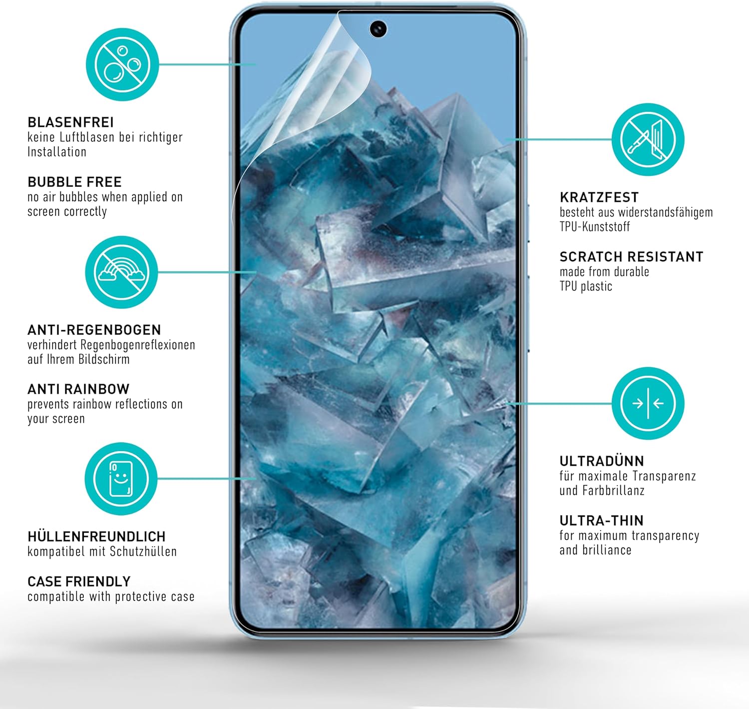 Thumbnail 4 de SmarTect TPU Screen Protector for Google Pixel 8 Pro, 2 Films and 2 Camera Glasses