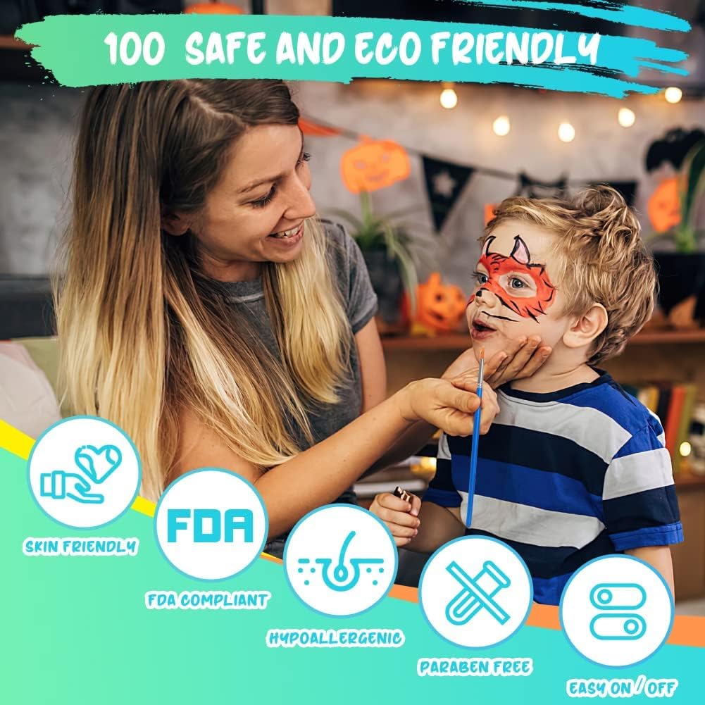 Detalle de URAQT UV Kinderschminke Set 15 Farben 🎨