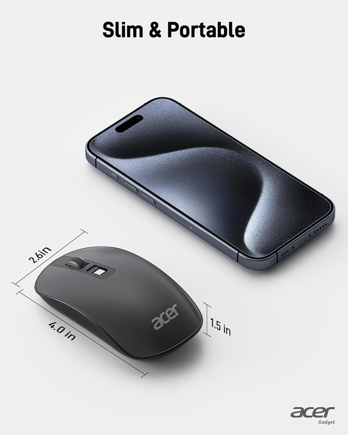 Thumbnail 6 de acer Wireless Mouse 1600 DPI adjustable compact mouse 🖱