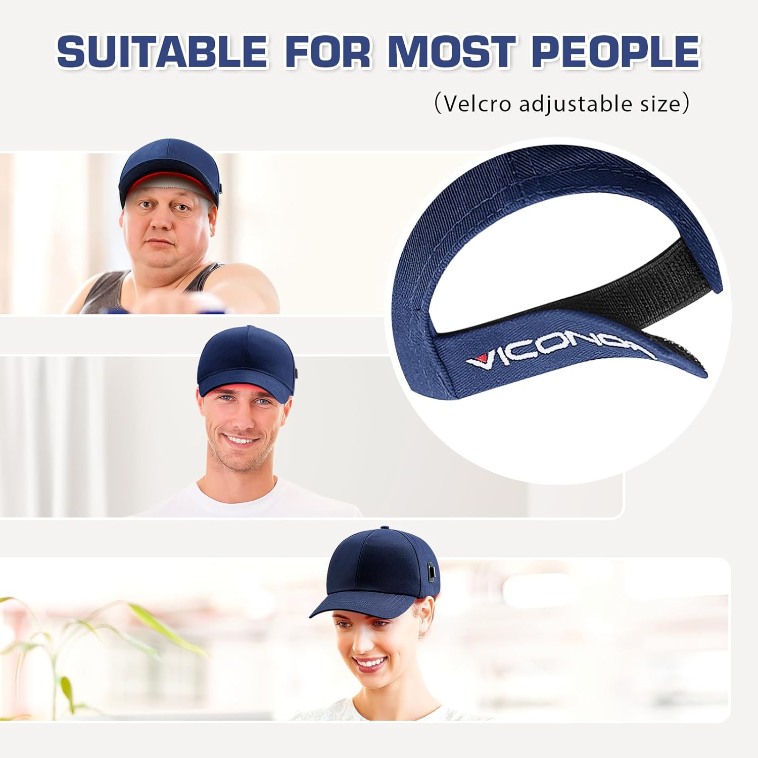 Detalle de Laser Hair Growth Cap (Blue) – Red Light Hat for Hair, Low-Level Laser Therapy