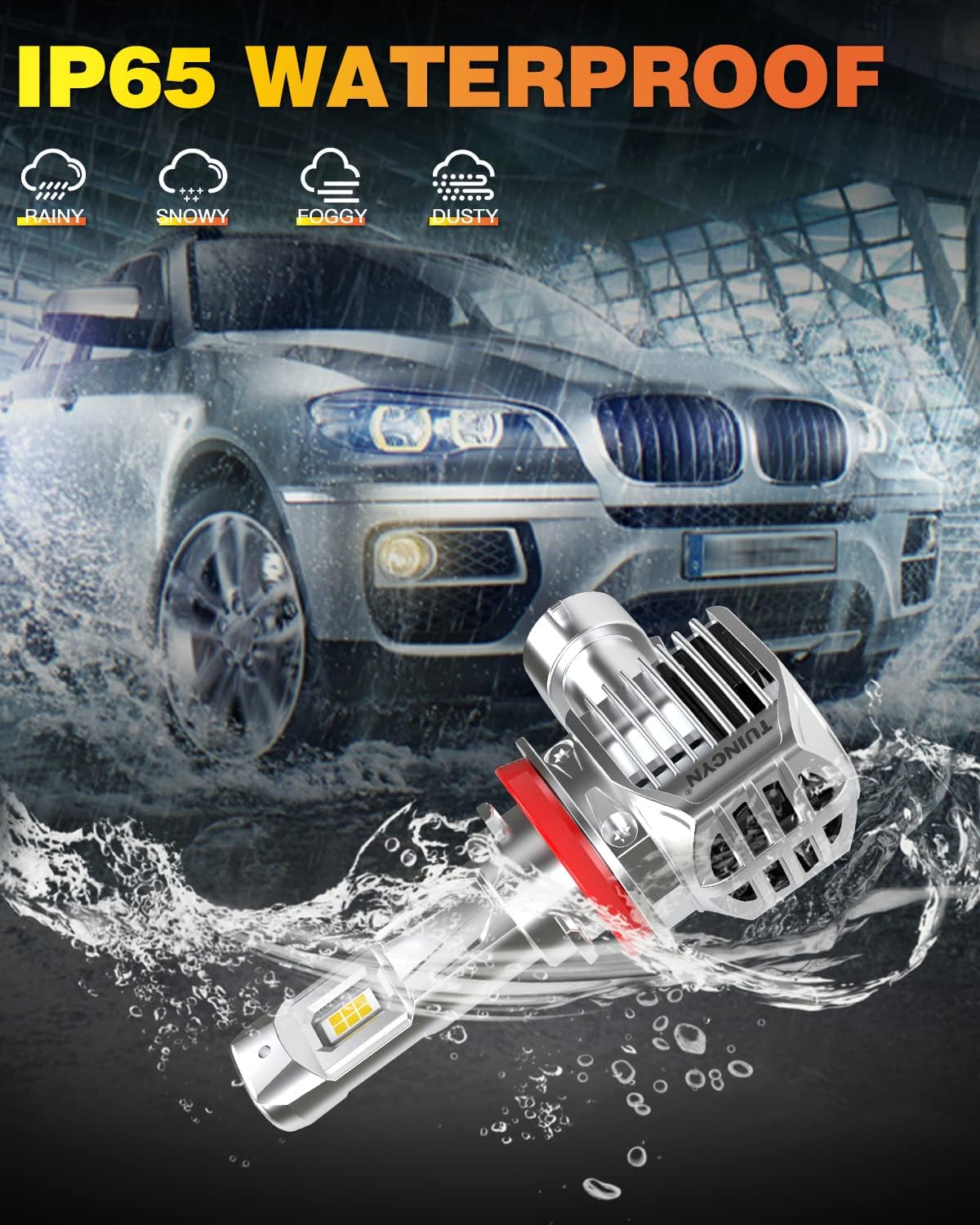 Thumbnail 4 de TUINCYN Ampoules H11/H8 LED 120W 26000LM 6000K pour Voitures — Puissance, installation plug-and-play