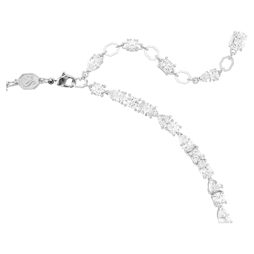 Detalle de Conjunto Mesmera de Swarovski: collar y pendientes en blanco con baño de rodio (tallas mixtas)