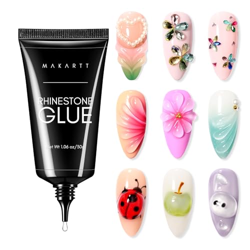 Makartt Rhinestone Glue Gel 30g: Gel adhésif fort pour strass et nail art 3D