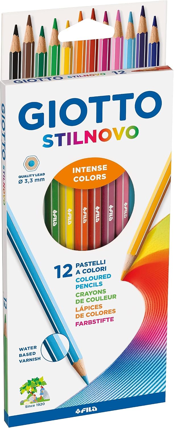 Detalle de Giotto Stilnovo Pastelli Colorati in Astuccio 36 Colori - Set Esagonale con Spigoli Argentati