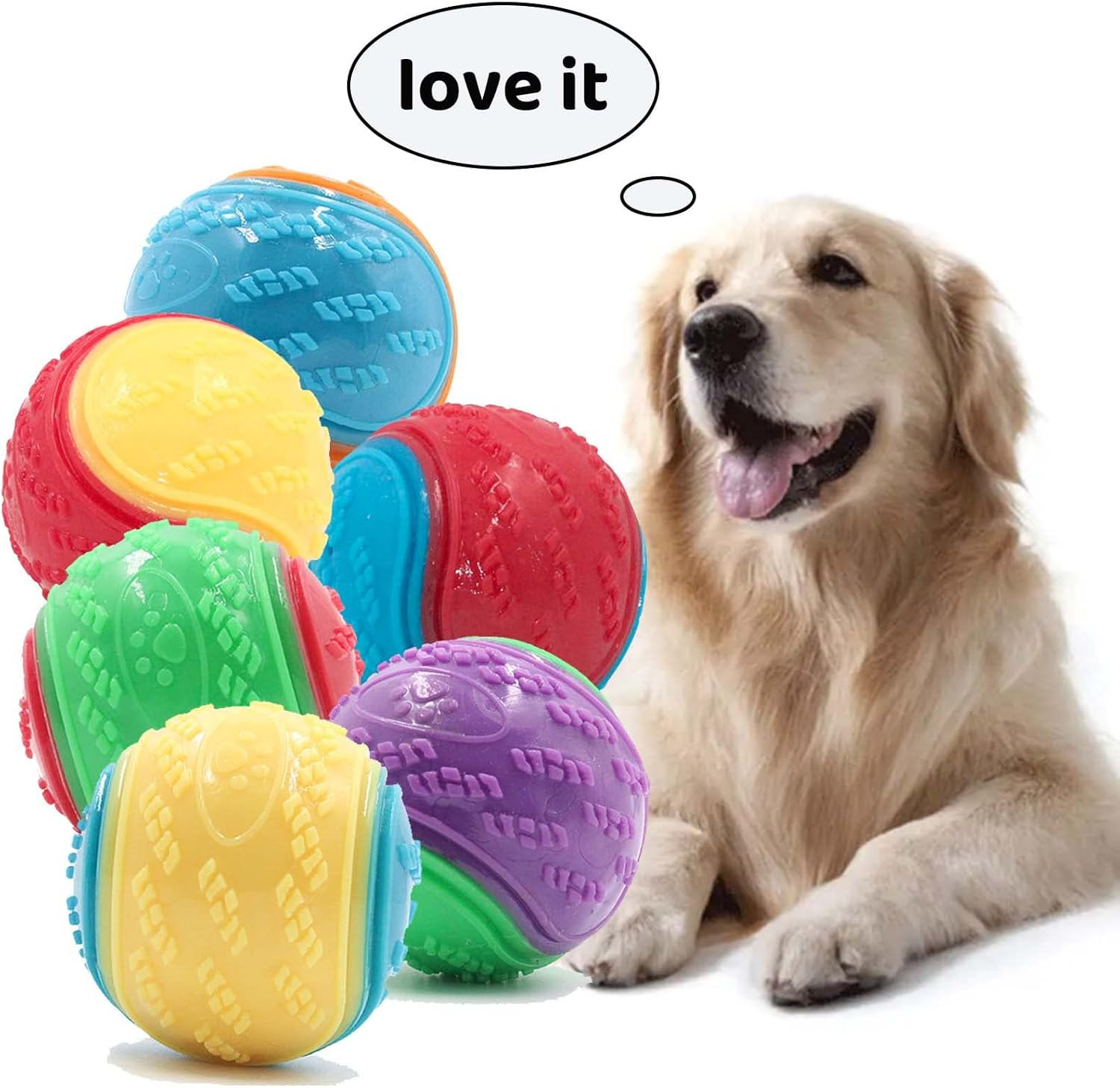 Detalle 2 de Sricam 6Pcs Squeaky Dog Ball 6.5cm