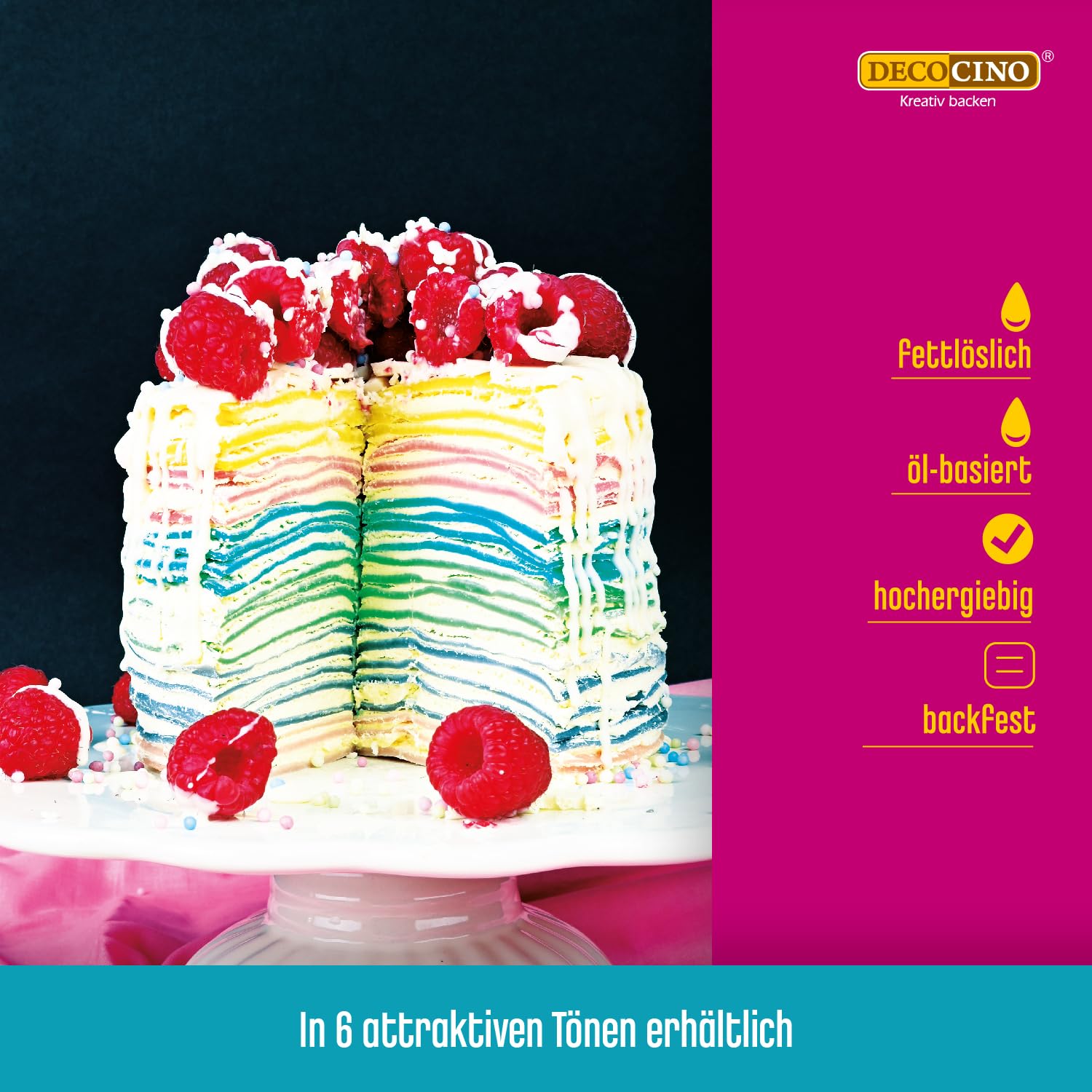 Detalle 2 de Decocino Farbpaste 6×15 g Backen 🍰