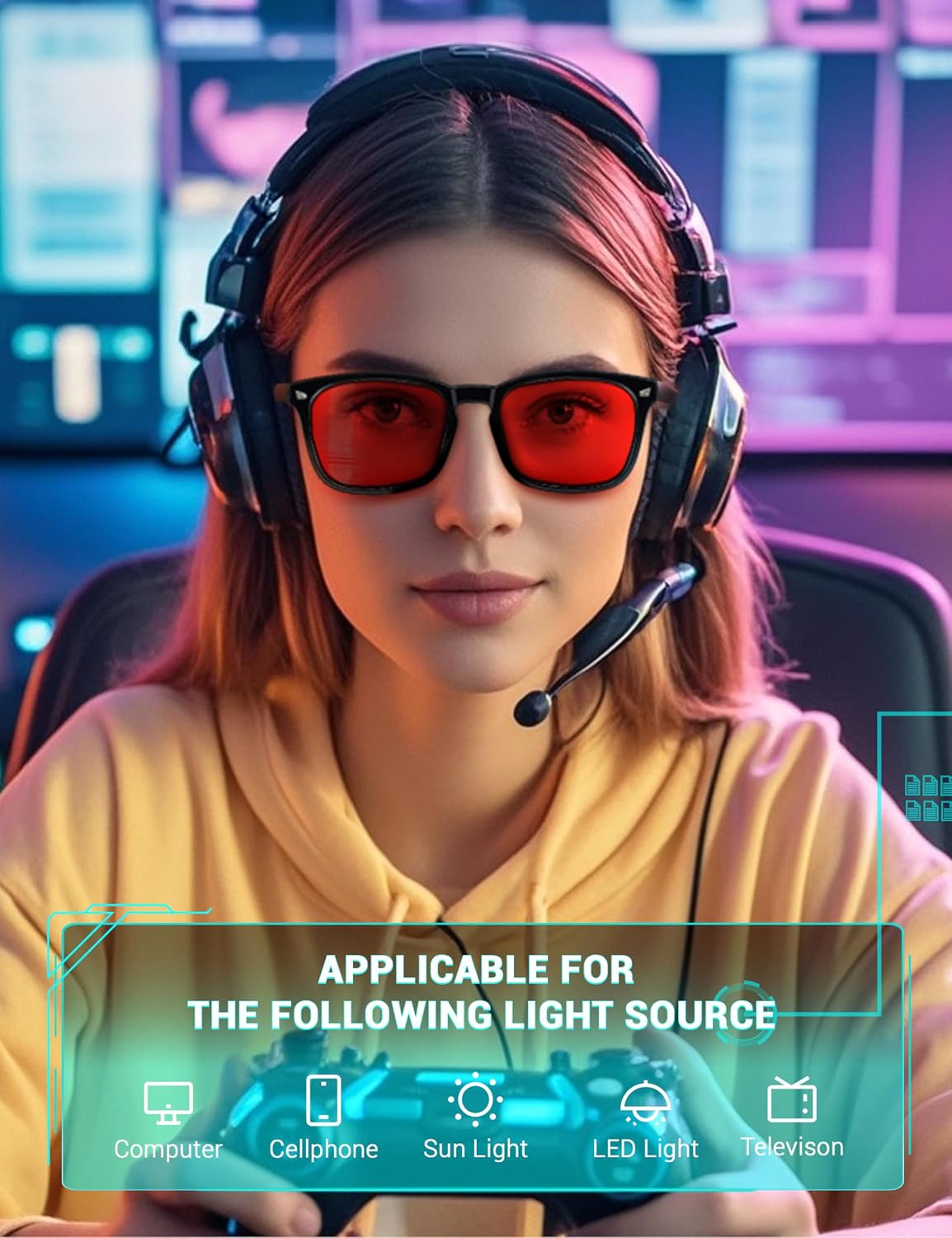 Thumbnail 2 de TIJN Sleep Glasses with Blue Green Light Blocking and Red Light Lenses