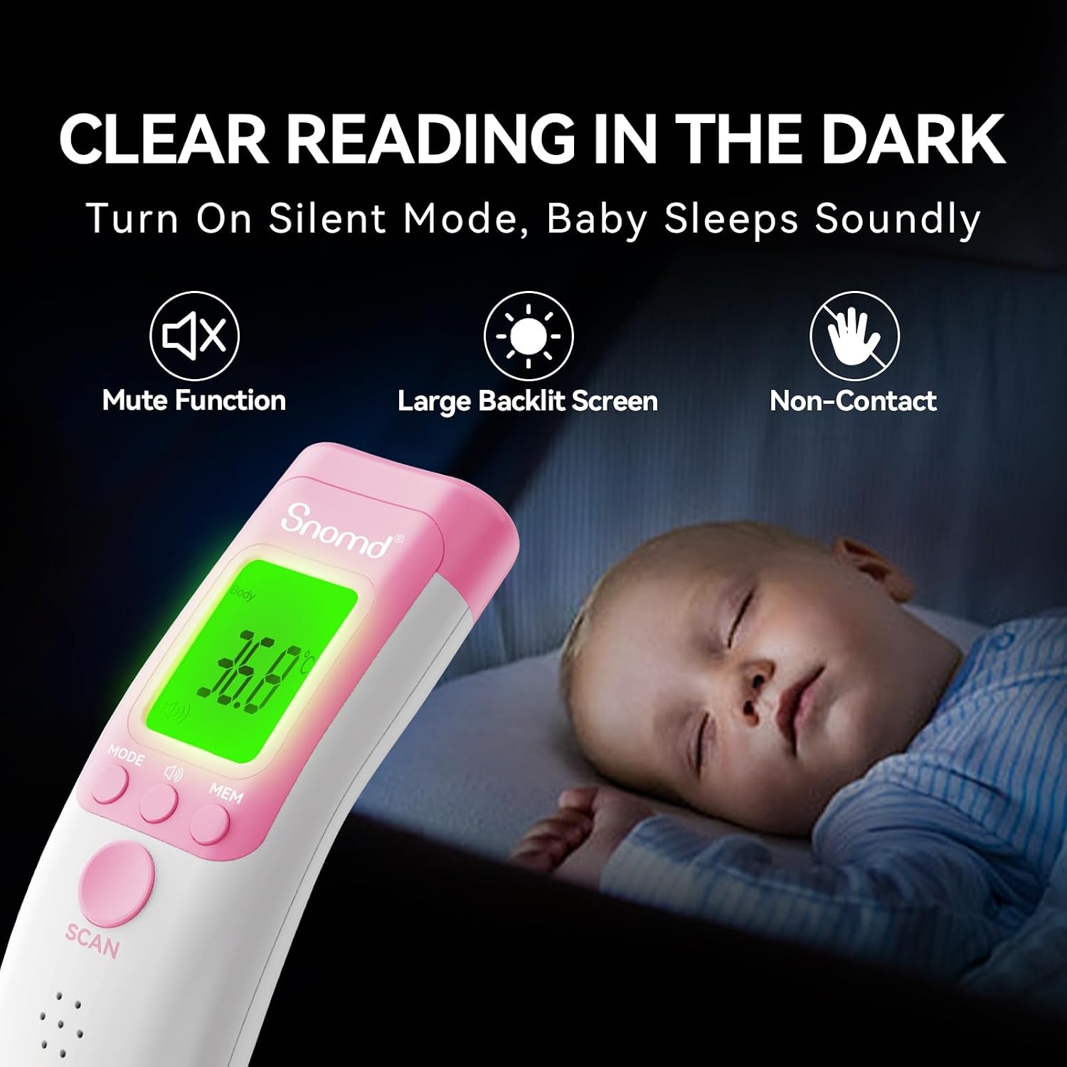 Thumbnail 5 de Snomd JXB-183 Non-Contact Infrared Thermometer, 3 Modes and Mute