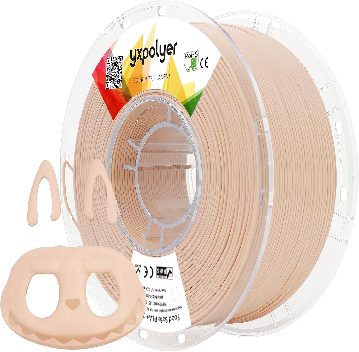 Detalle de yxpolyer PLA+ 食品グレード対応 3Dプリンター用フィラメント 1.75mm・スキン色・1kg