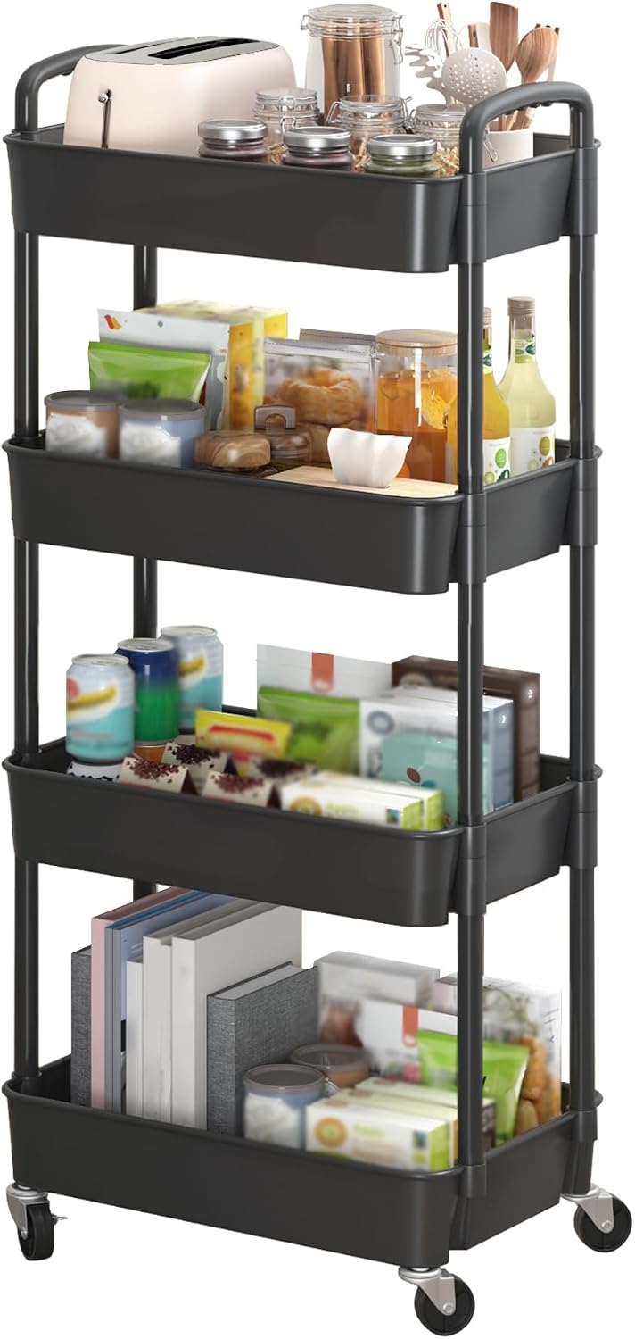 Detalle de Sywhitta 4-Tier Plastic Utility Cart