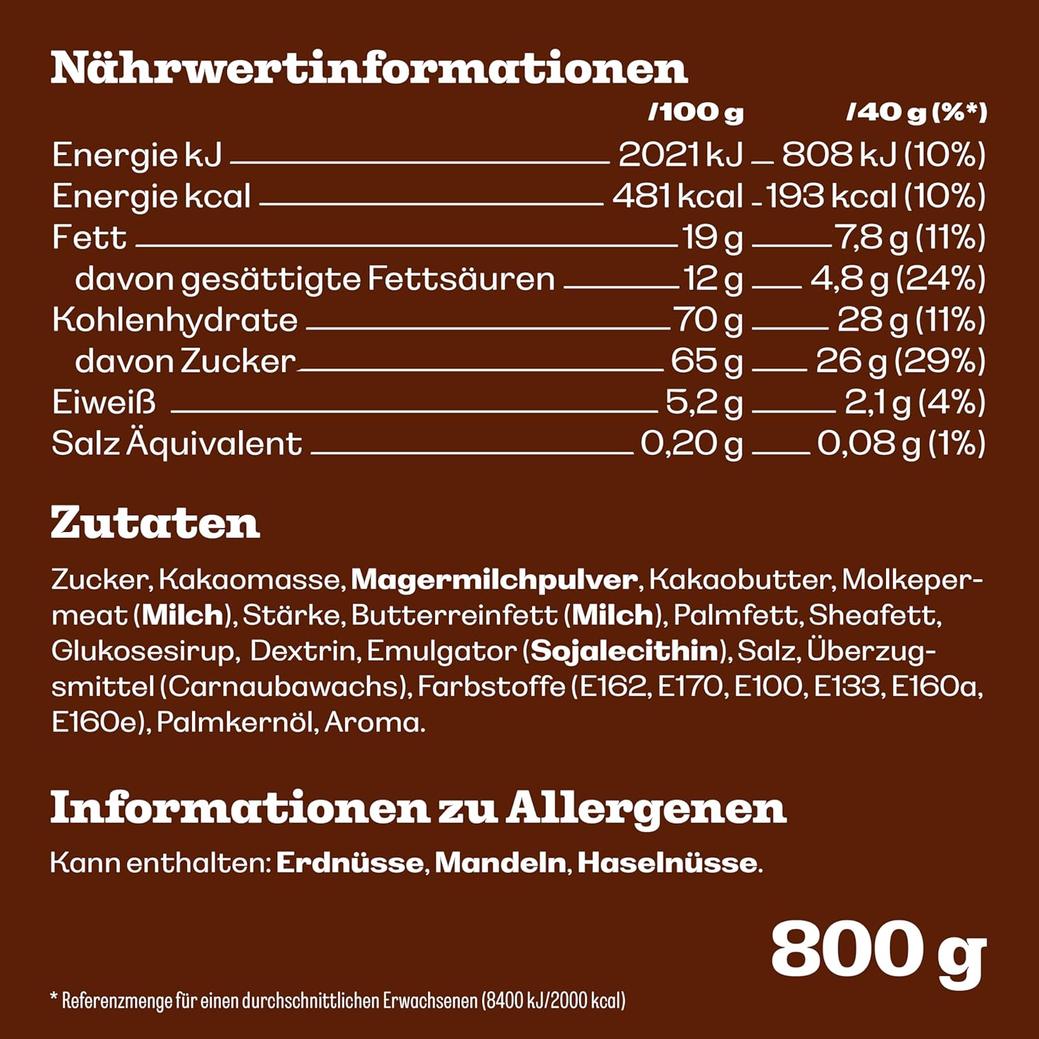 Detalle 2 de M&M’s Chocolate Großpackung 800 g 🍫