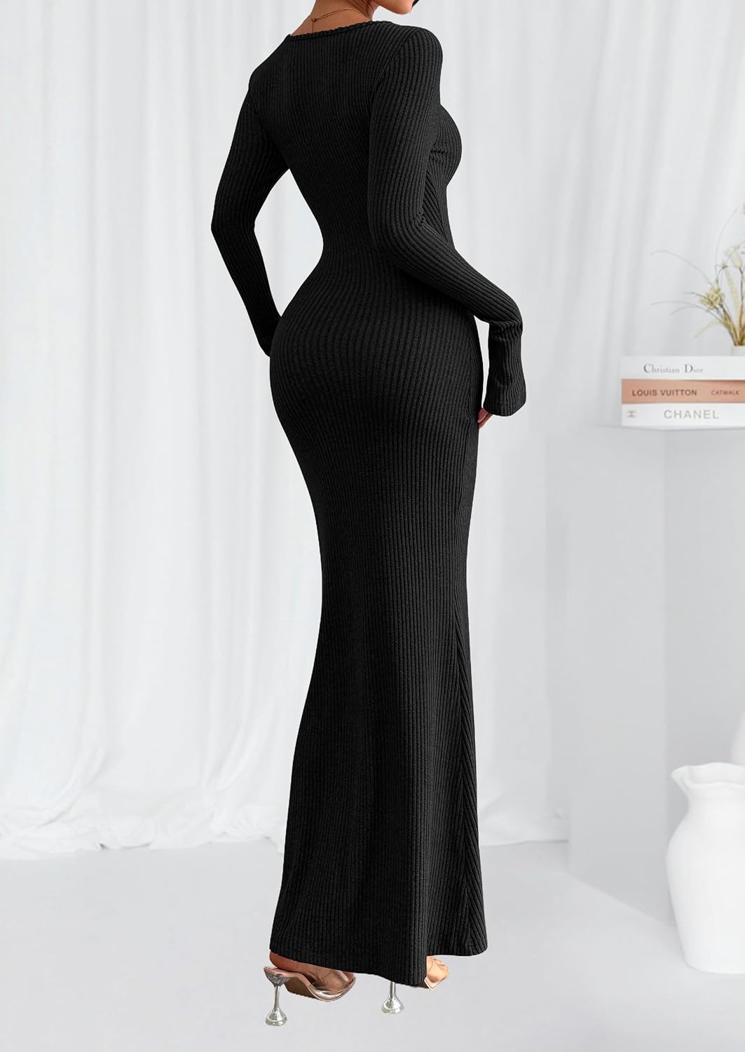 Detalle 2 de PRETTYGARDEN Long Sleeve Maxi Dress XS-XXL