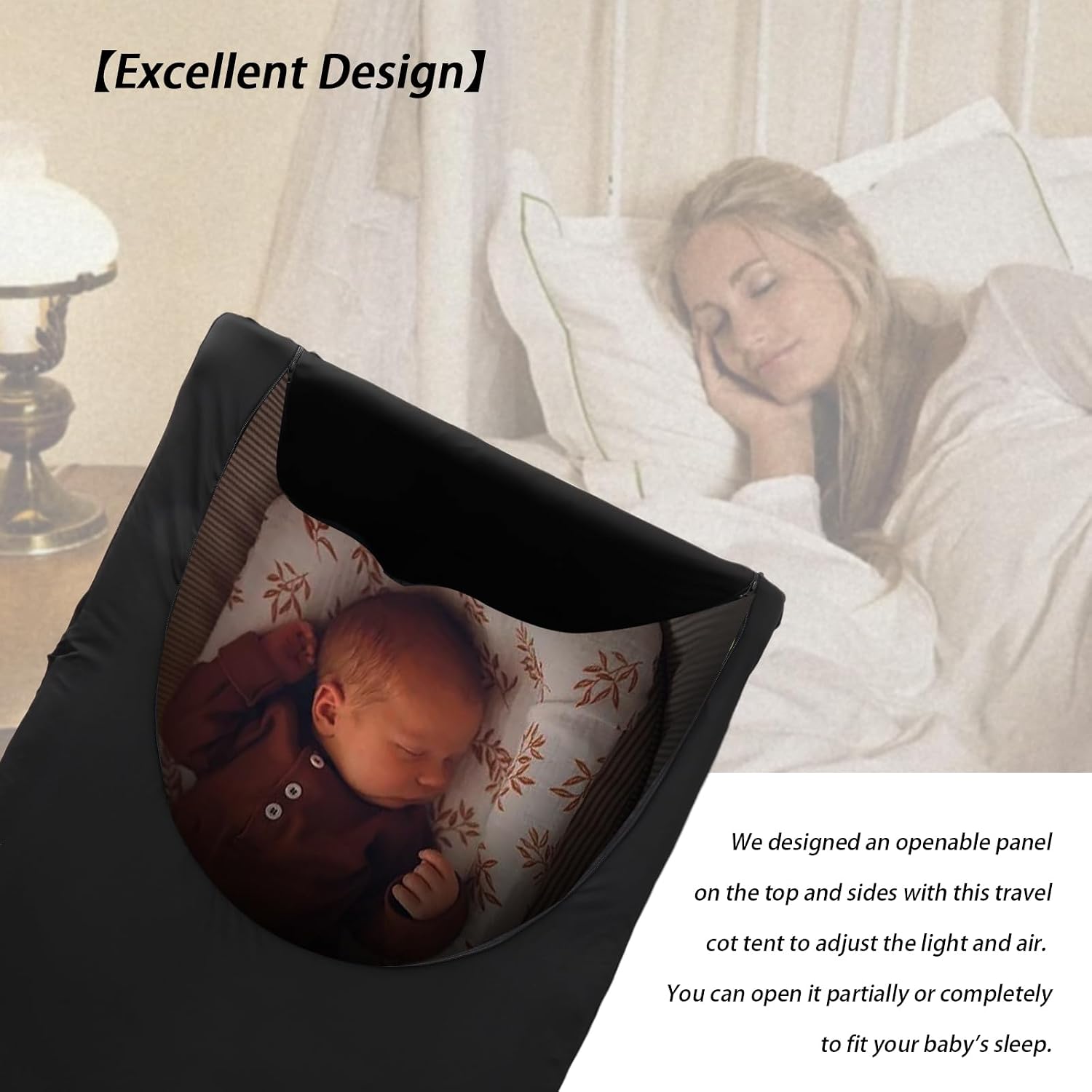 Detalle de BWBIKE Crib Cover Blackout Mosquito Net