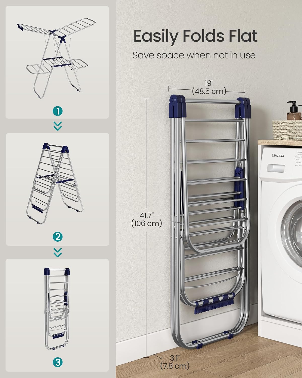 Detalle de SONGMICS Clothes Drying Rack ULLR506EQ01