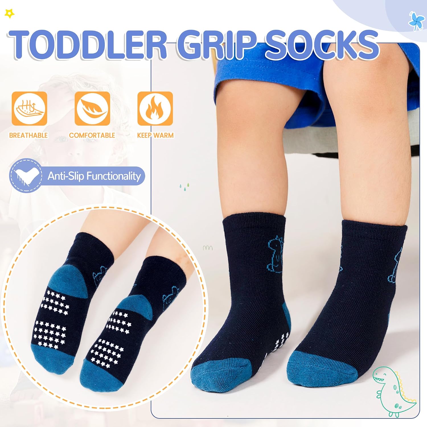 Thumbnail 2 de SEEYAN Baby Non Slip Socks 6-12m