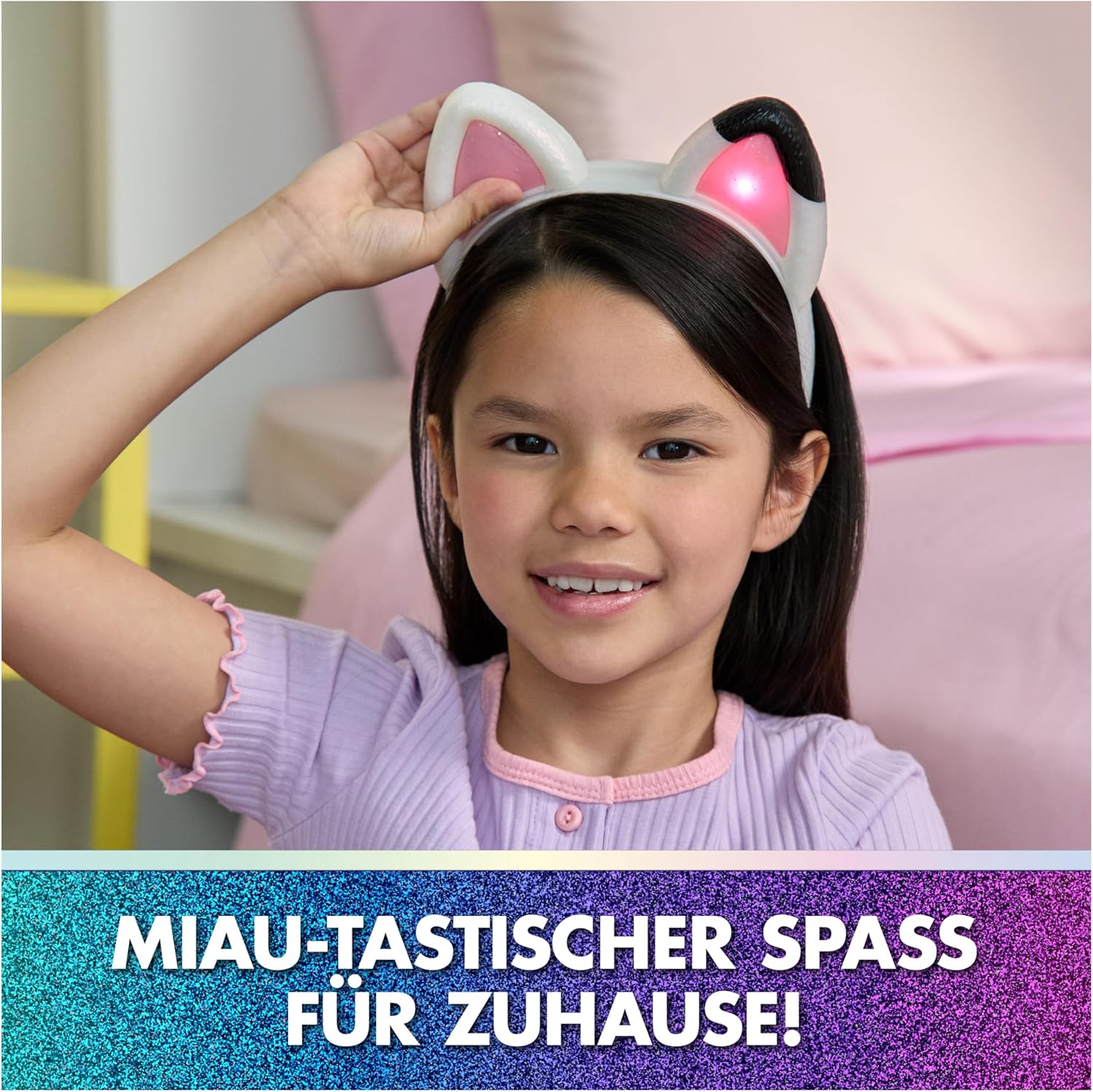 Detalle de DREAMWORKS Gabby’s Dollhouse: Der Film – Interaktiver Katzenohren-Haarreif mit Licht, Sound und 3 Spielmodi