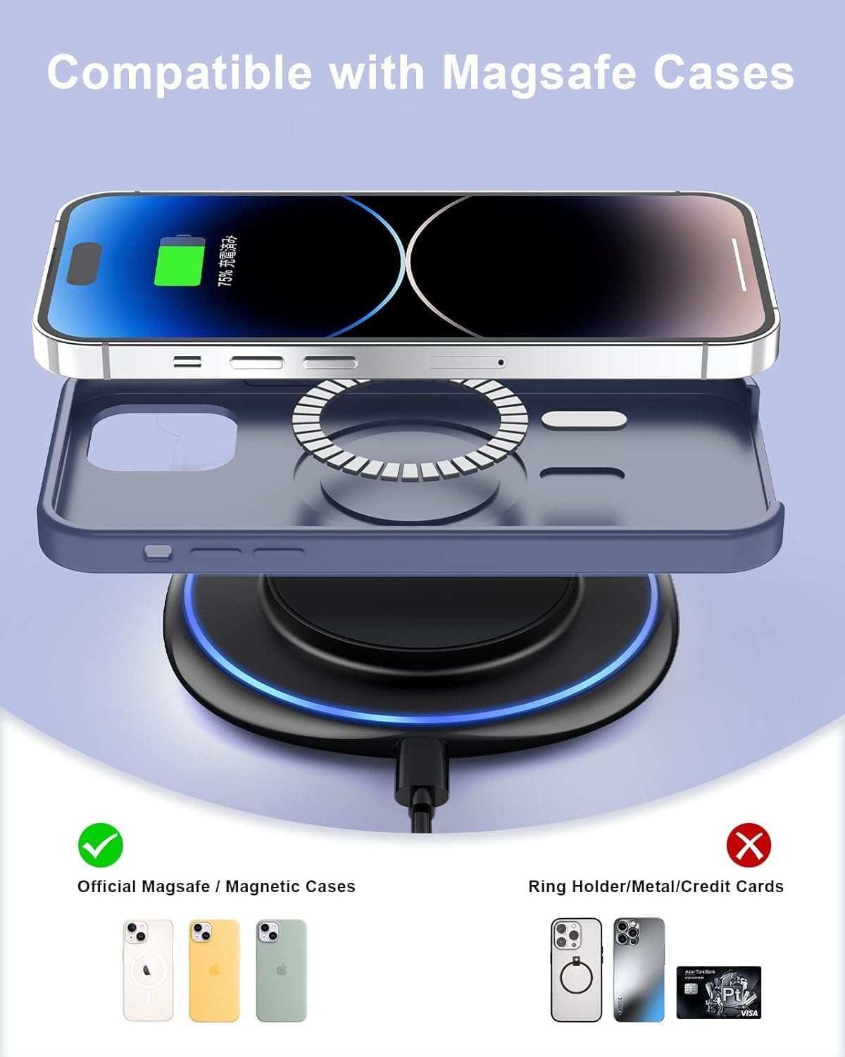 Thumbnail 5 de NANAMI Magnetic Wireless Charging Pad for iPhone 12–17 Series, AirPods MagSafe Charger with Strong Alignment