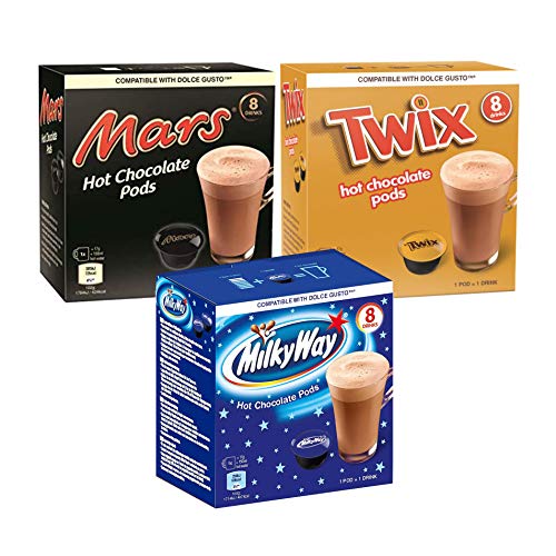 Thumbnail 3 de cafféluxe Twix, Milky Way & Mars – Cápsulas de chocolate caliente compatibles con Dolce Gusto (24 cápsulas)