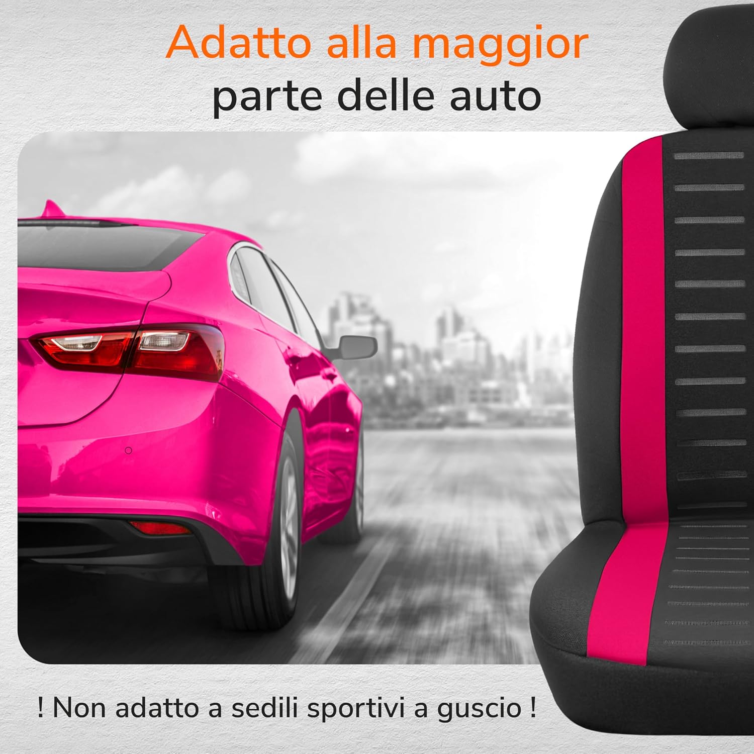 Thumbnail 4 de Upgrade4cars Coprisedili Anteriore Rosa set 4 pezzi