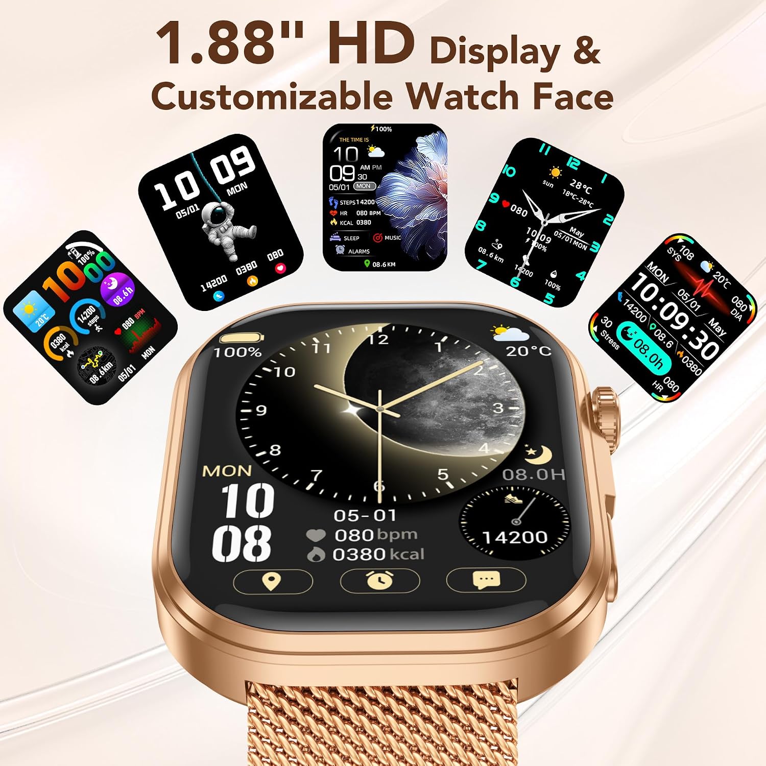 Thumbnail 6 de ECG HRV Smart Watch for Women – 1.88" TFT Display, 130+ Sports Modes, IP67