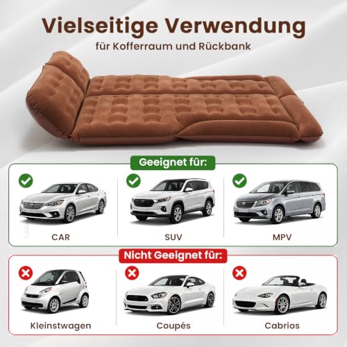 Thumbnail 4 de Ytaoeo Auto Luftmatratze 185x130x15 cm – Aufblasbares Campingbett für Traveling