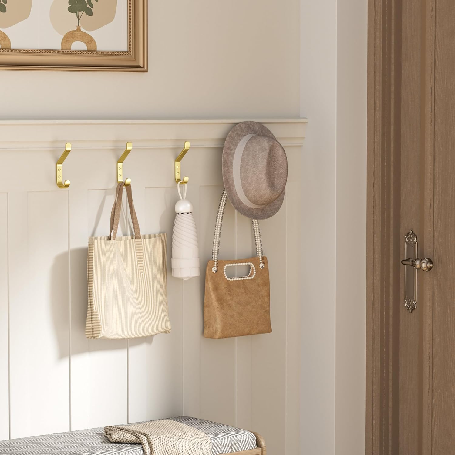 Thumbnail 3 de Susswiff Gold Wall Hooks for Hanging – 10KG Metallic Hooks with Screws (10cm)