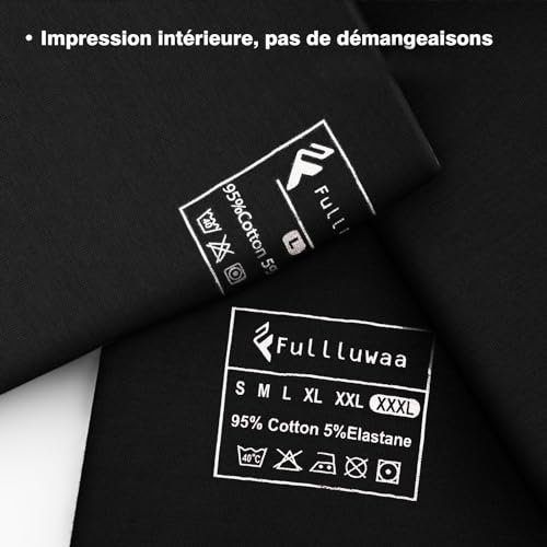 Detalle 2 de Fullluwaa Fitted Boxers Shorty (Lot de 8) Homme Coton – Noir