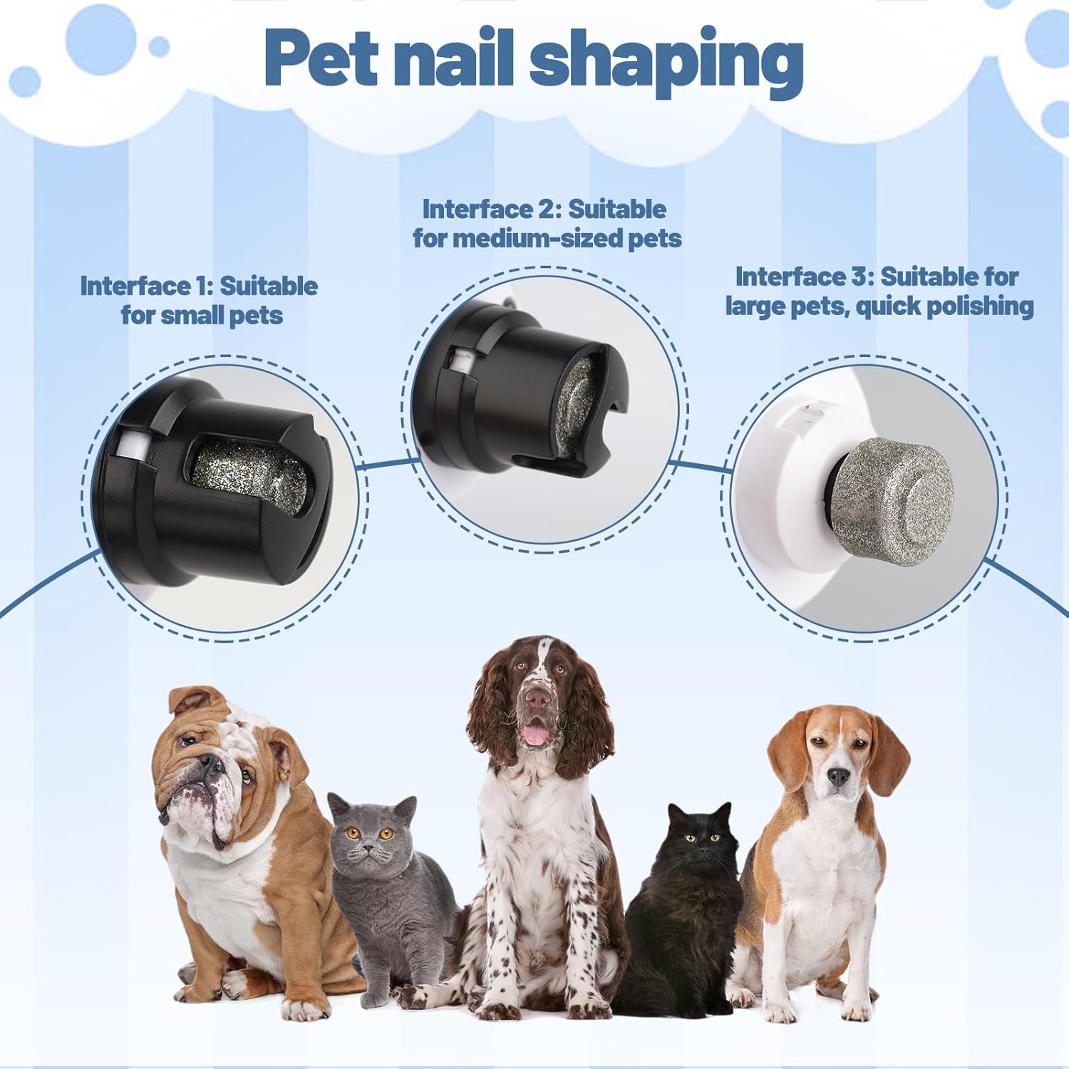 Thumbnail 1 de Heusom Silent Groom Pro Nail Grinder (Quiet dog & cat nail grinder) with 3-speed control, LED light and USB rechargeable battery