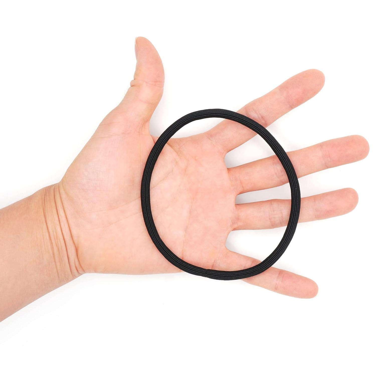 Detalle de Amazon Basics XL & Extra Thick No Damage Elastics for Thick Hair, Black — Pack of 9