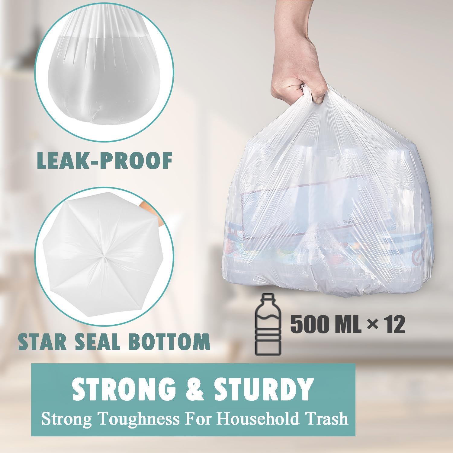 Thumbnail 2 de Small Trash Bags 4 Gallon - 105 Count (Unscented, White, 4 Gal)